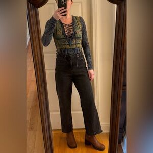 ~2 for $12~ FP Paisley Lace Up Top